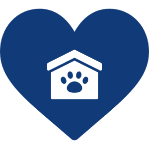 Pet shelter symbol in heart